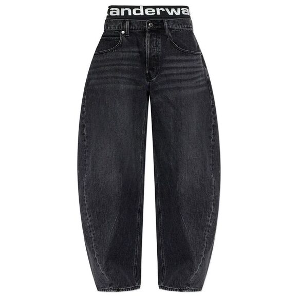 ALEXANDER WANG Denim - Alexander Wang Women Blow-Up Jeans With Logo Bike Short Waistband